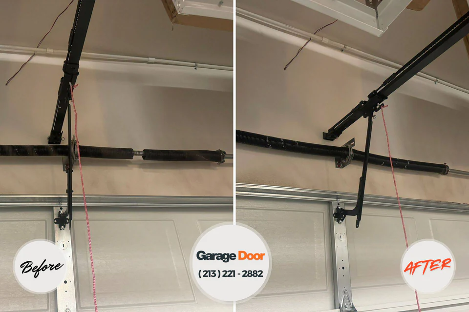 Before and after: garage door repair Jefferson, WI
